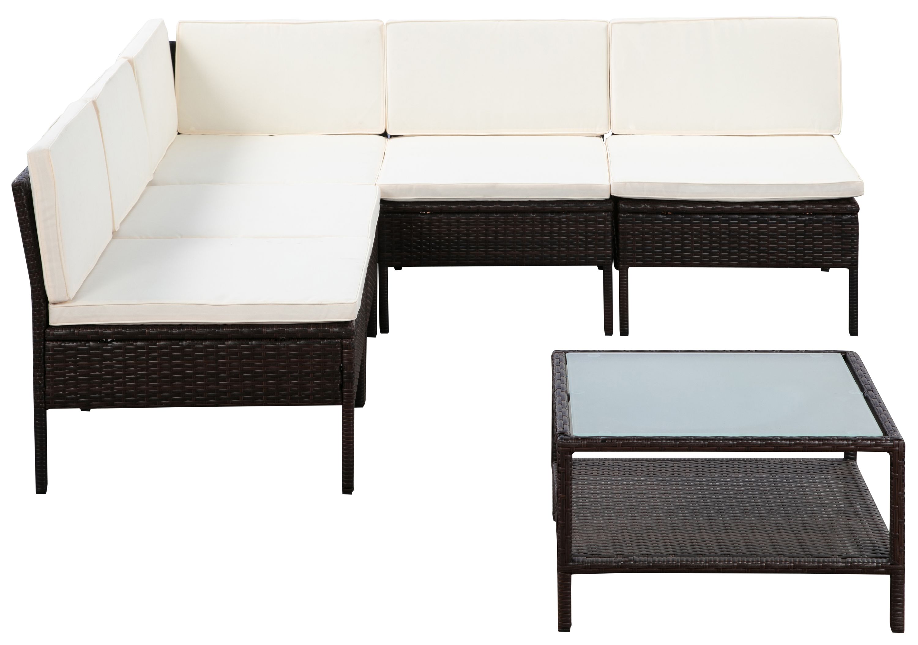 Rattanlounge RIVERA braun/beige