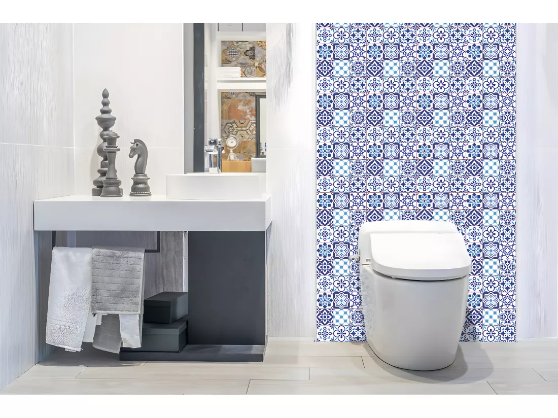 Panneaux muraux en vinyle, Planches en vinyle adhésives - 100x50 cm - Motif azulejo