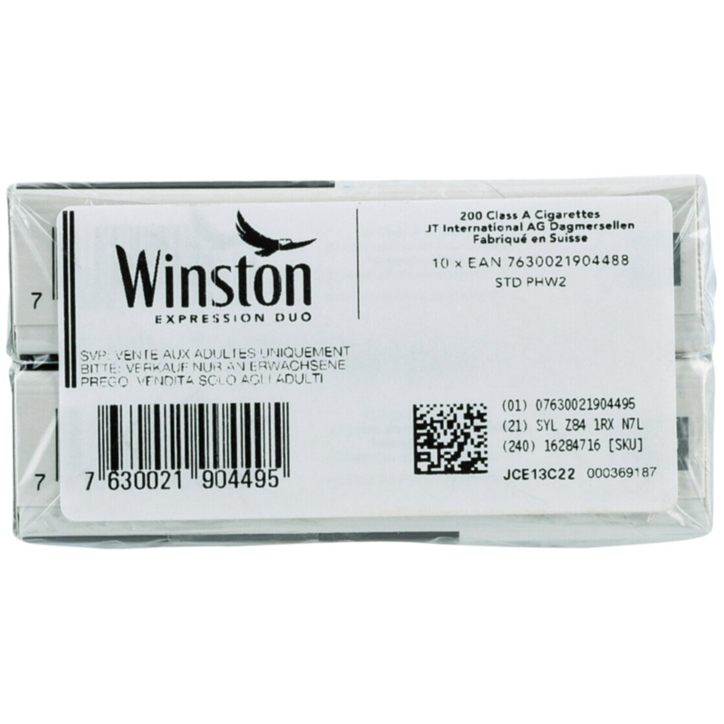 Winston Zigaretten Expression Box Stange