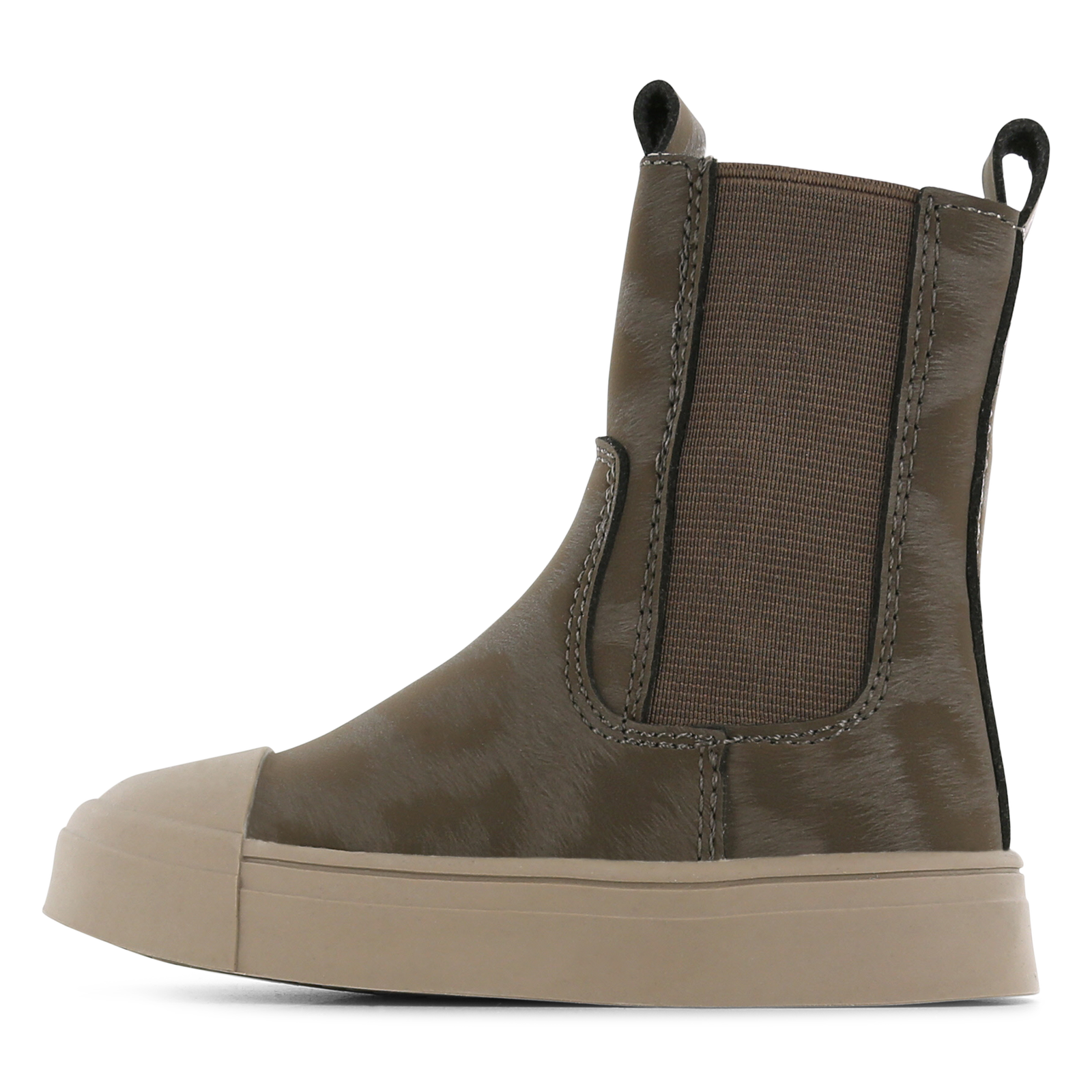 Shoesme taupe chelseaboot met panterprint Microleer | Sale