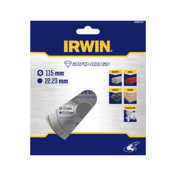 Irwin diamantschijf voor haakse slijper Ø115 mm. Voor steen.
