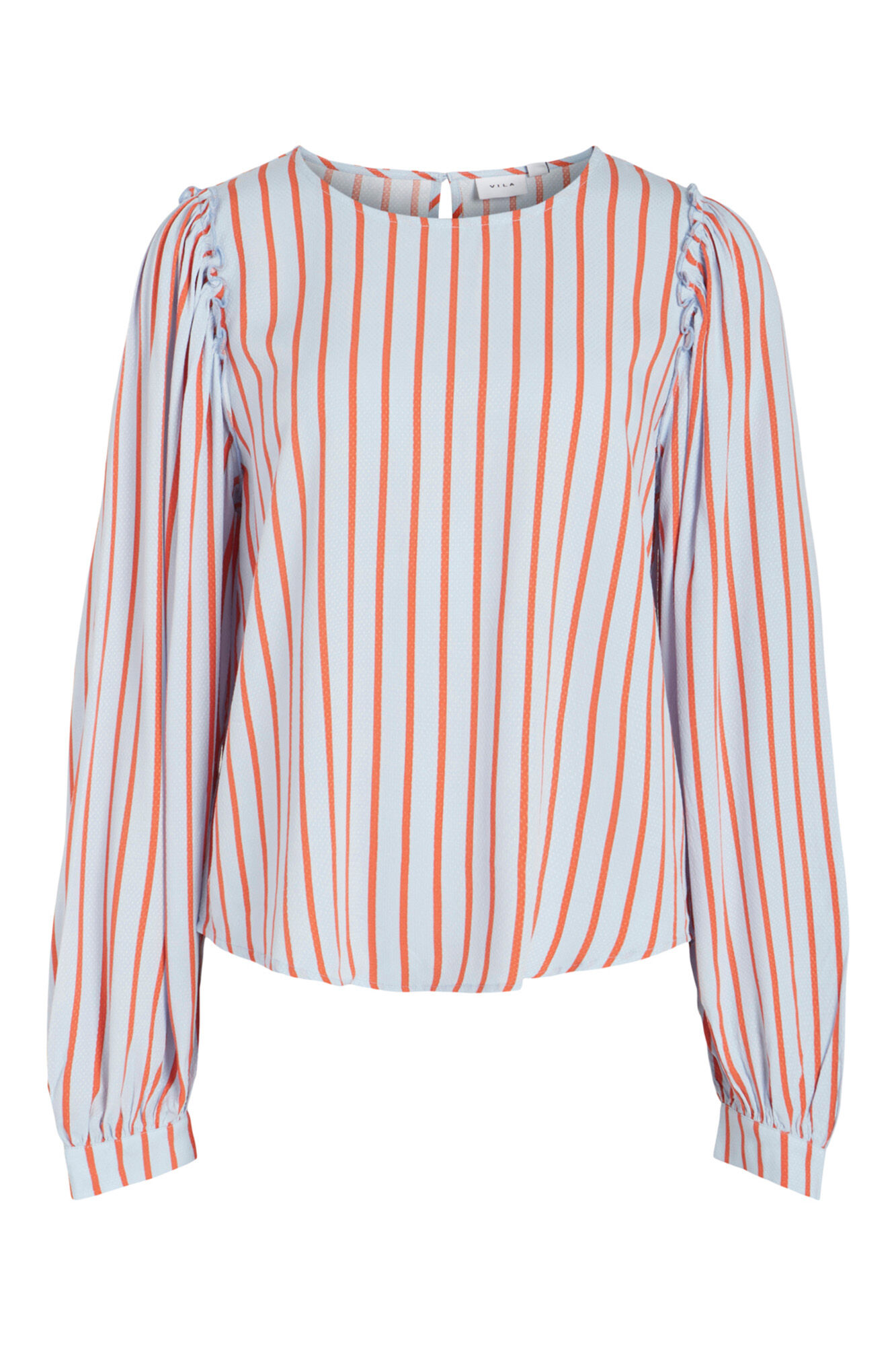 Blusa fluida de mangas compridas - Azul