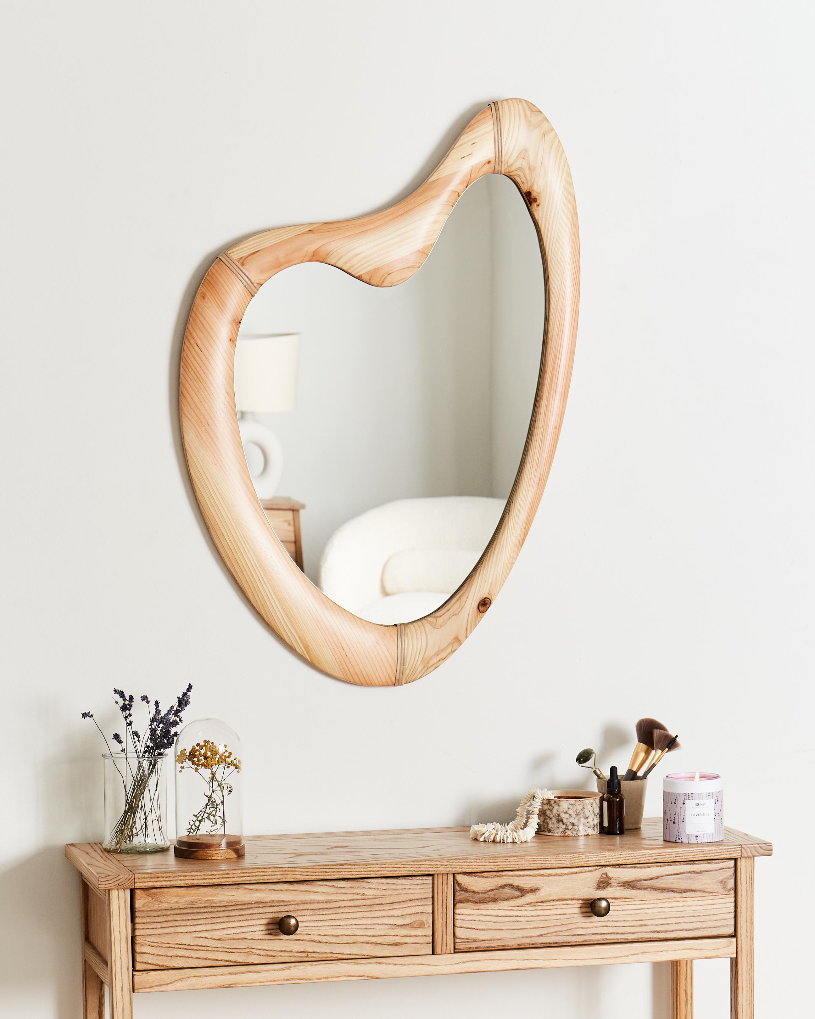 Wandspiegel NEURE 90 cm 77 cm Dennenhout Natuurlijk
