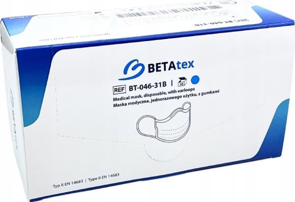 Zarys Zarys Betatex - Beskyttelsesmasker, engangs, non-woven - 50 stk.