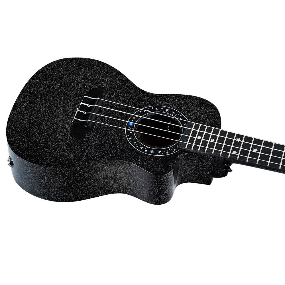 Ortega RUHZ-CE-STAR Horizon Series Concert Ukulele Black Sparkle E/A concert ukelele met gigbag