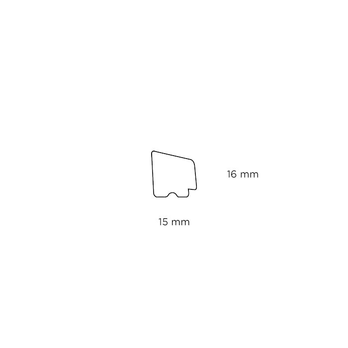 Glasliste hvid - 16 x 15 x 3000 mm