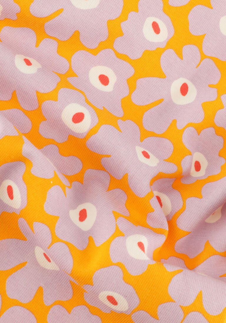 MOODSTREET lila moodstreet t-shirt t-shirt aop flower with puffed sleeve