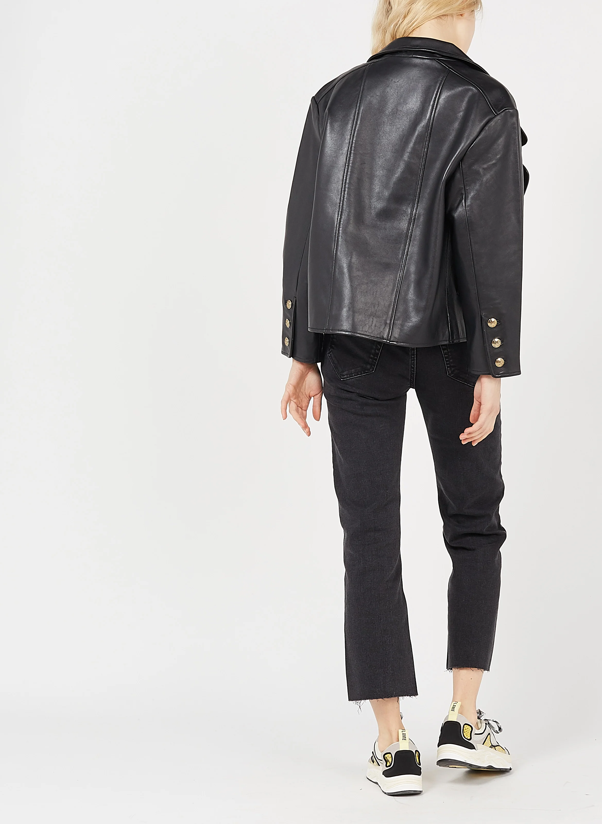 Jean droit taille haute | Noir