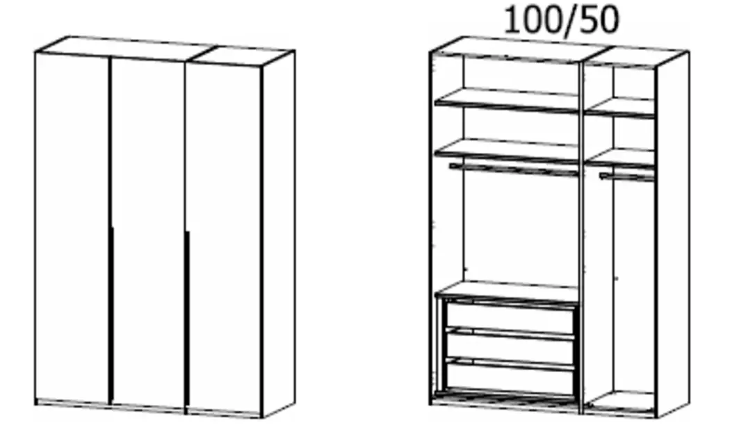 Kleiderschrank Purisma 151 x 223 cm