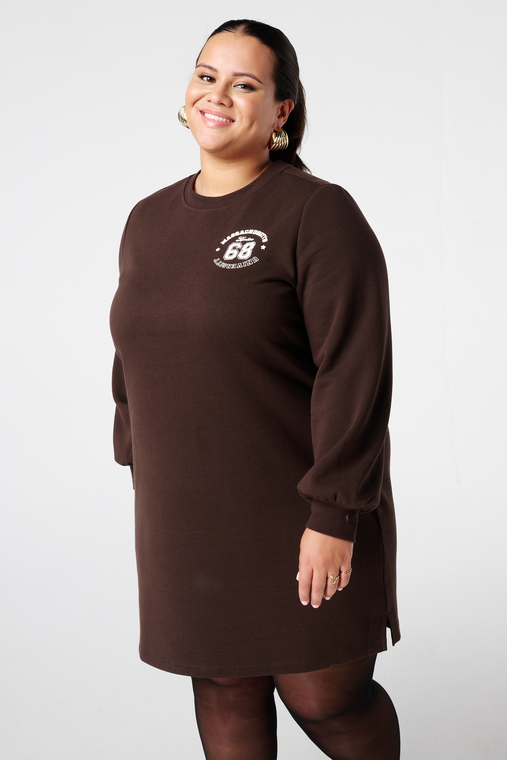 Sweater dress Donker bruin