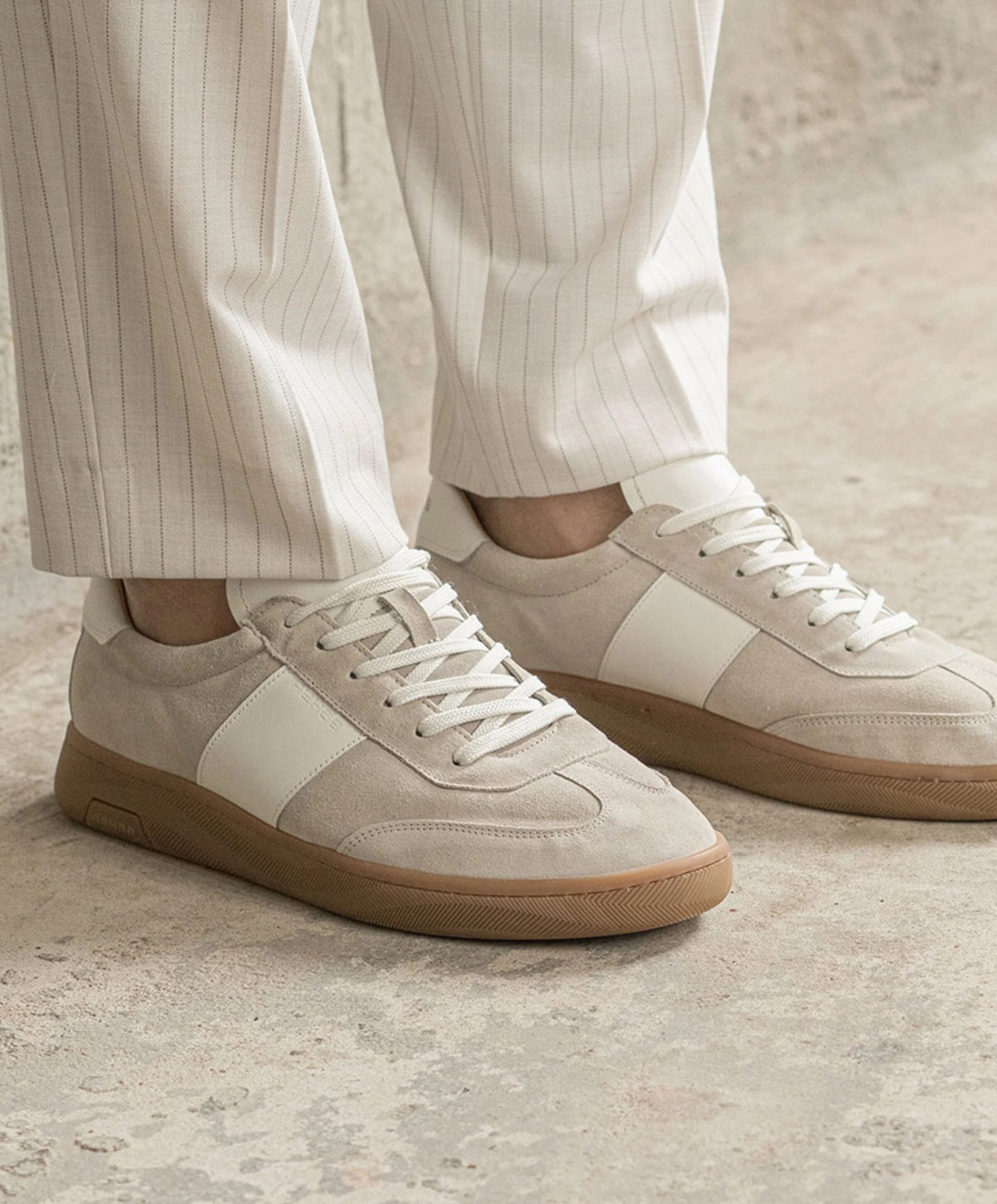 Rehab Zack sue LTHR heren sneakers beige