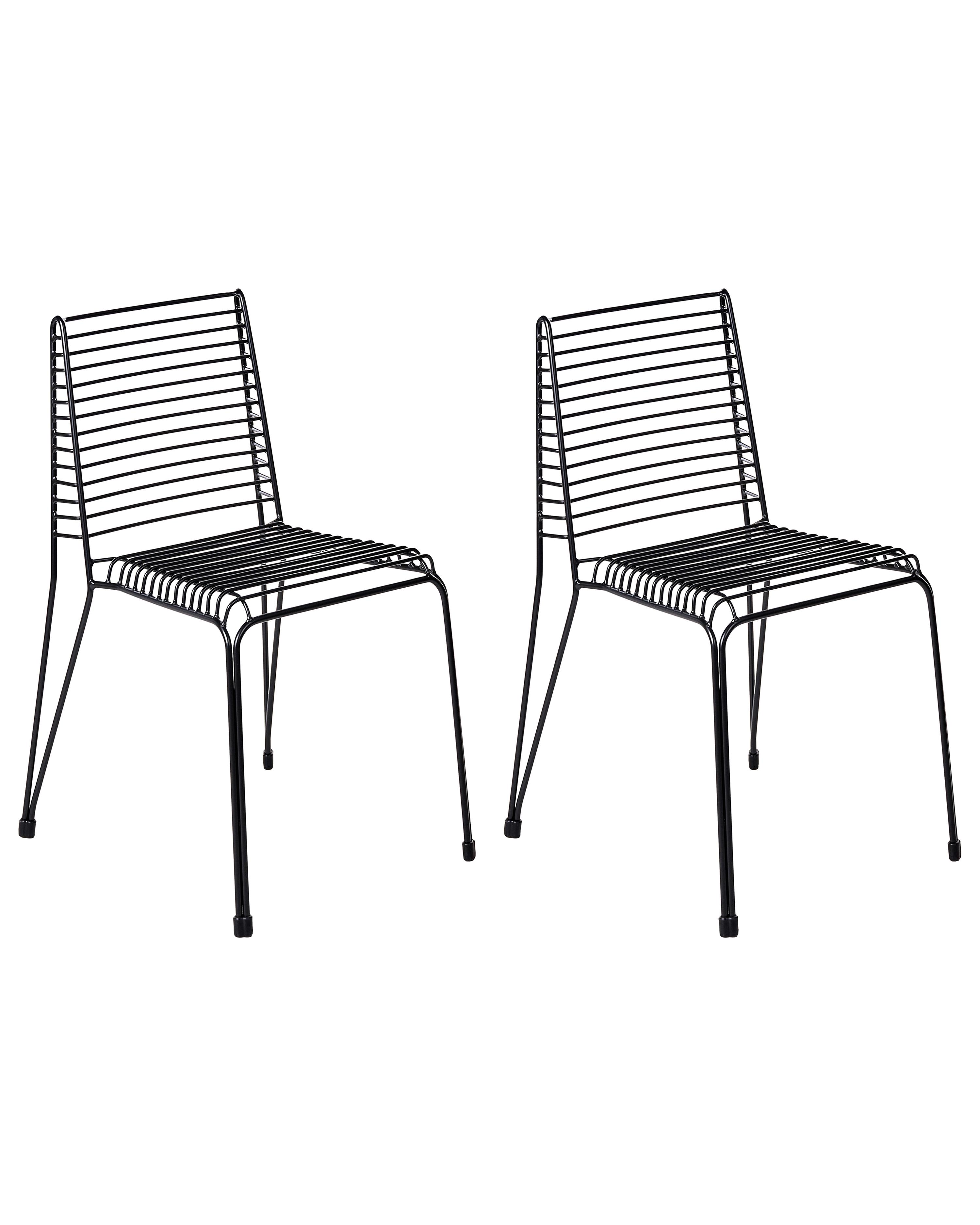 Set van 2 tuinstoelen CHIEVE Metaal Zwart
