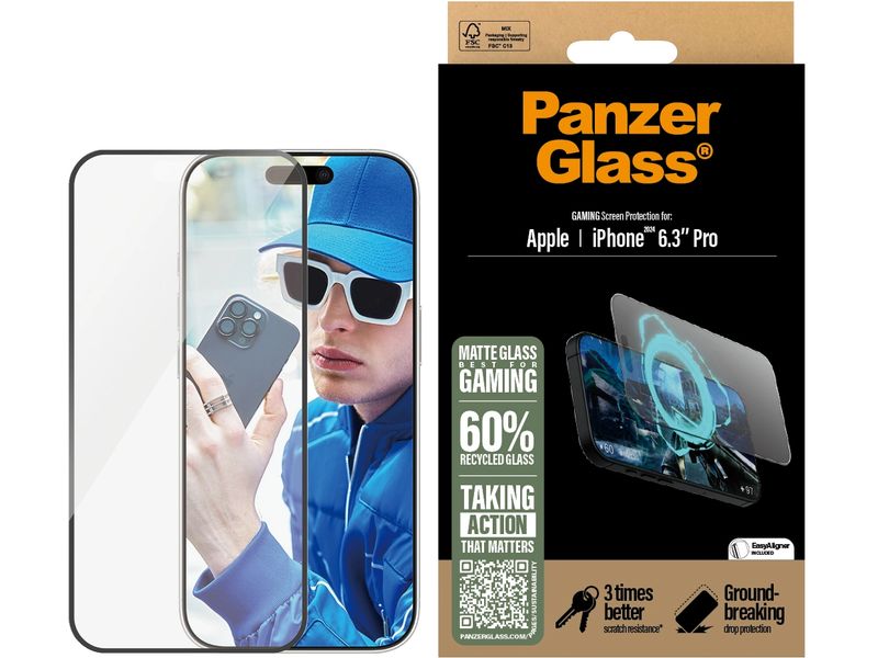 Panzerglass Displayschutz Ultra Wide Fit Gaming iPhone 16 P Display-Schutzfolie für das Apple iPhone 16 Pro