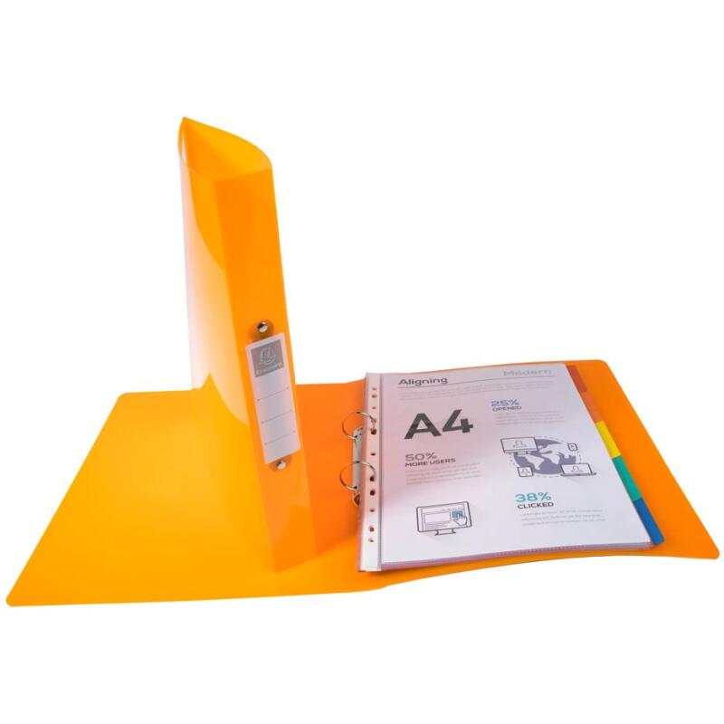 Classeur 2 anneaux plastifié Exacompta Iderama  A4 - Dos 3 cm couleurs assorties