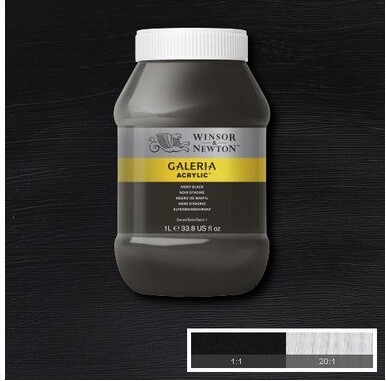 Winsor & Newton - Akrylmaling - Ivory Black 1000 ML