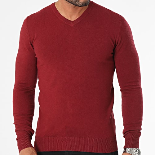 Pull Col V S2005 Bordeaux