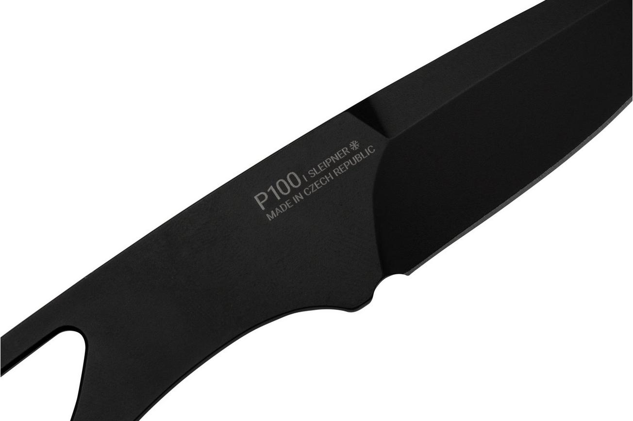 ANV Knives P100 Sleipner Cerakote, No Paracord, P100-036, Black Kydex Sheath, nekmes