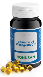 Bonusan Vitamine D3 75mcg 3000IE Capsules Duoverpakking 2x120CP