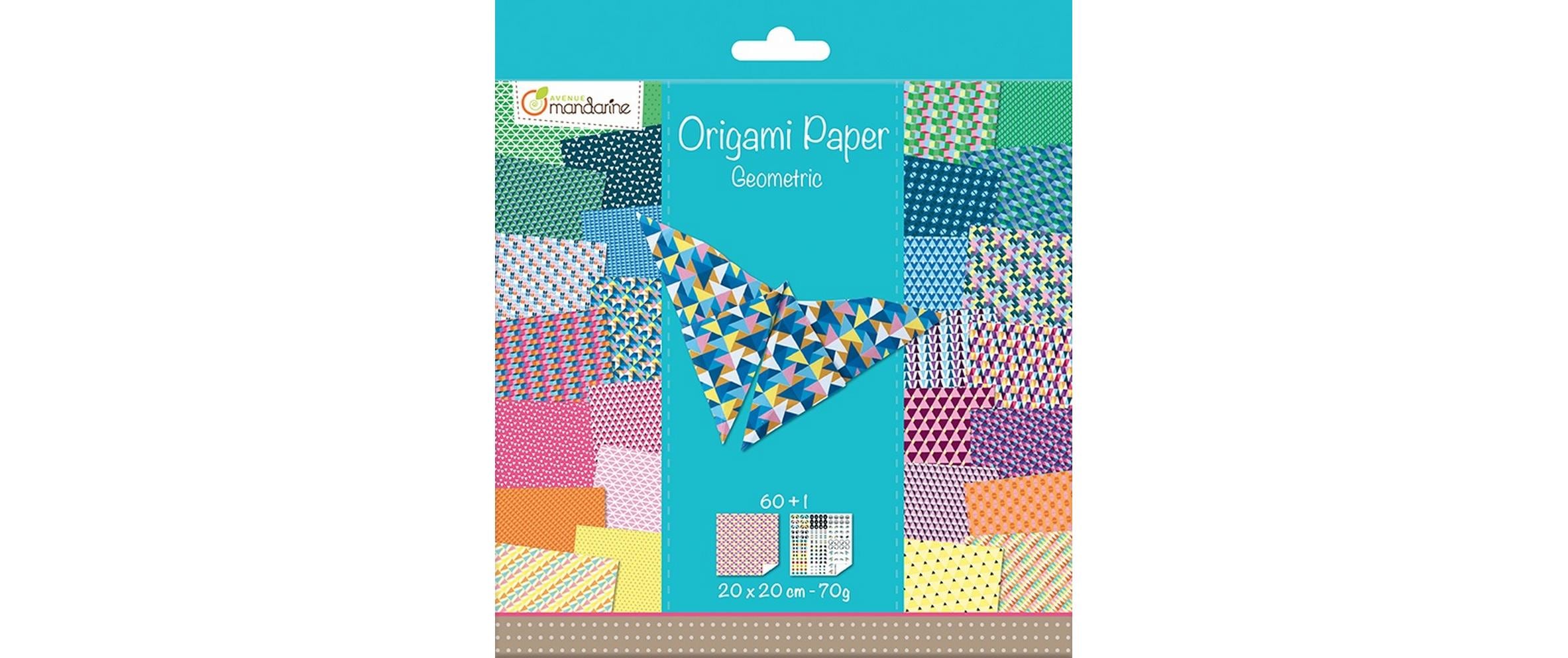 Faltblätter Origami Geometric 60 Blatt, 20 x 20 cmPapier für das Falten von Origami