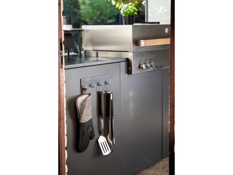Wenko Grillzange BBQ 45 cm, Schwarz/Silber Zange für Grillgut