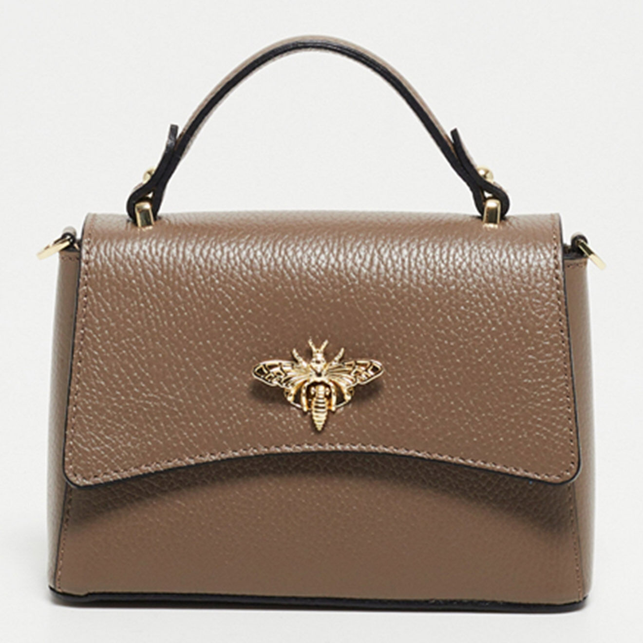 Christian Laurier Sac à main en Cuir Mathilde taupe  - 19.5x13.5x7.5 cm