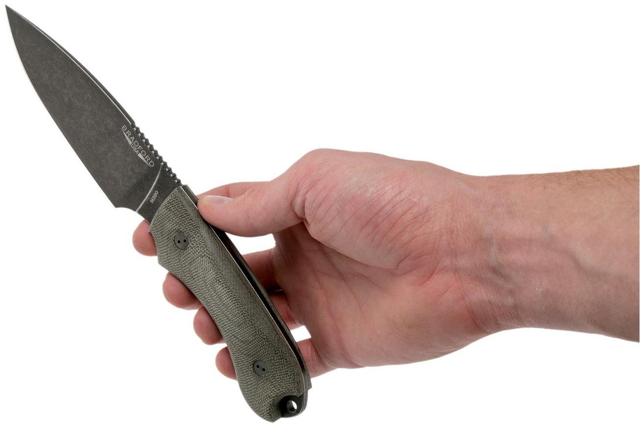 Bradford Guardian 4, 3D OD Green Micarta Guardian 4 M390, Full Flat Nimbus 4FH-102N