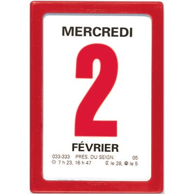 Oberthur - Bloc éphéméride classique - 6 x 9 cm - rouge