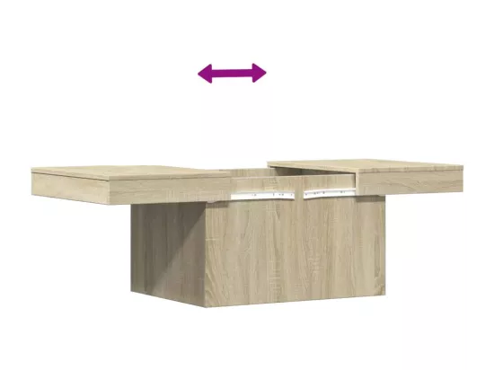 Table basse chêne sonoma 80x55x40 cm bois d'ingénierie