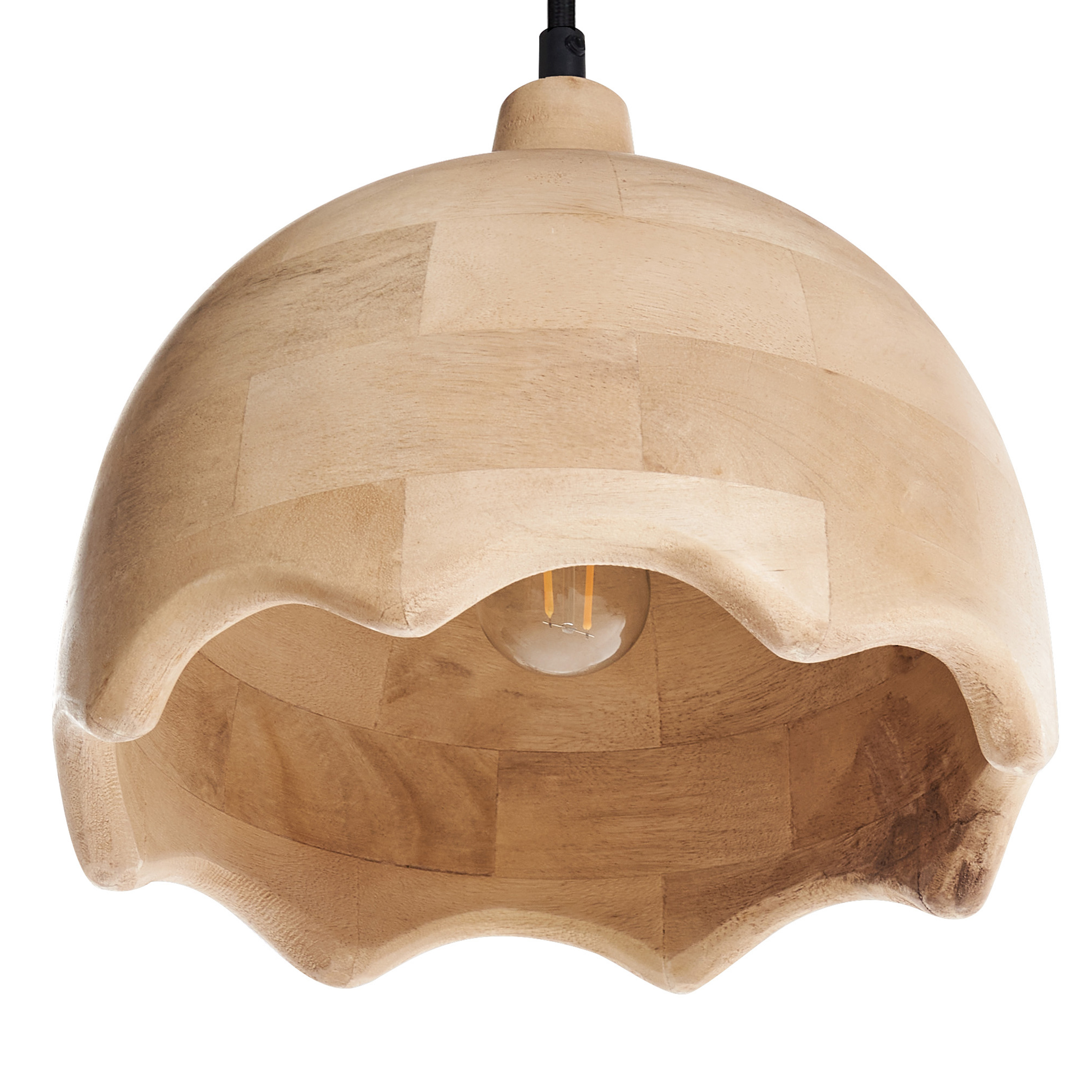 Beliani - GOMATI - Hanglamp - Lichtbruin - Mangohout