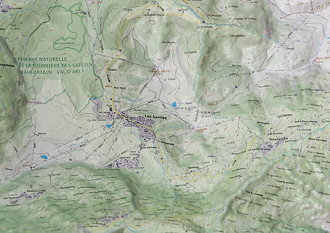 CARTE EN RELIEF MONT BISANNE MONT DE VORES