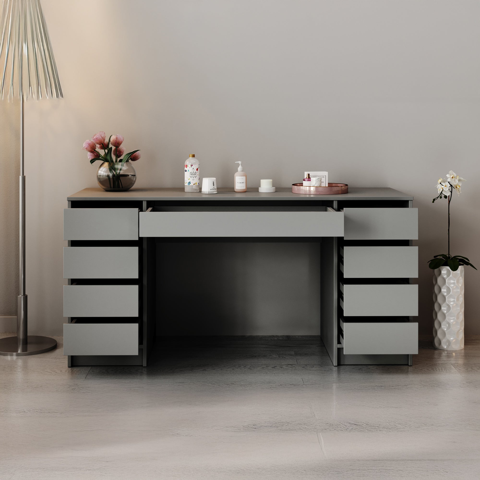 Meubella - Kaptafel Arco 2 - Antraciet - 154 cm