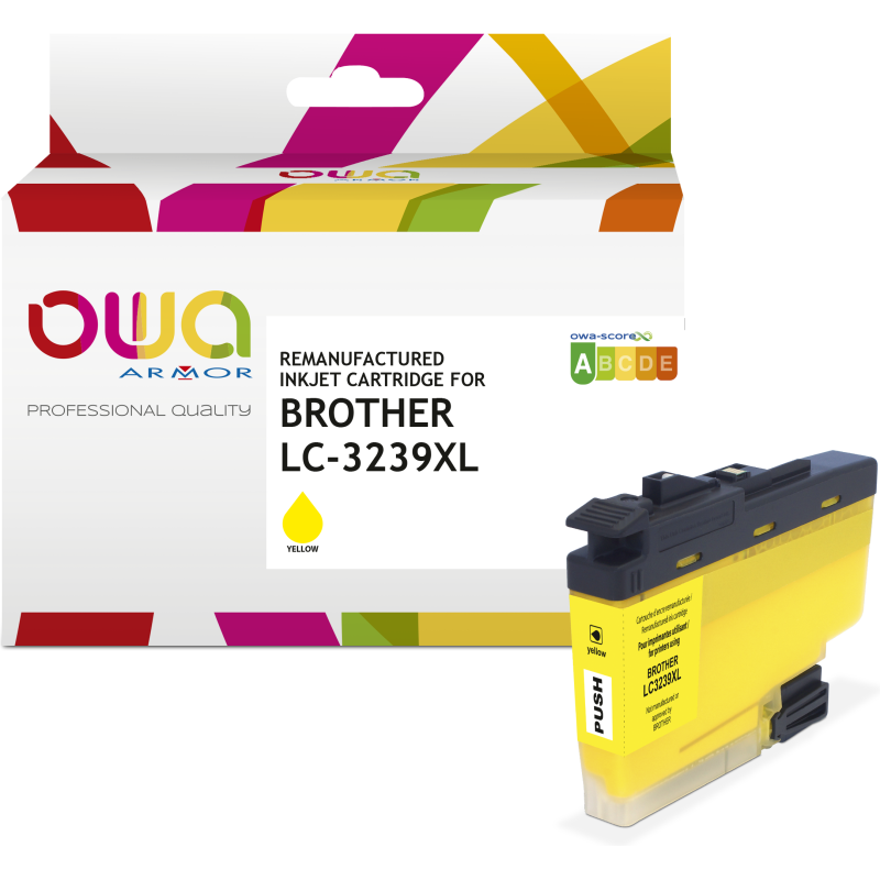 Cartouche d'encre remanufacturée OWA - haute capacité - Jaune - pour BROTHER LC-3239XLY