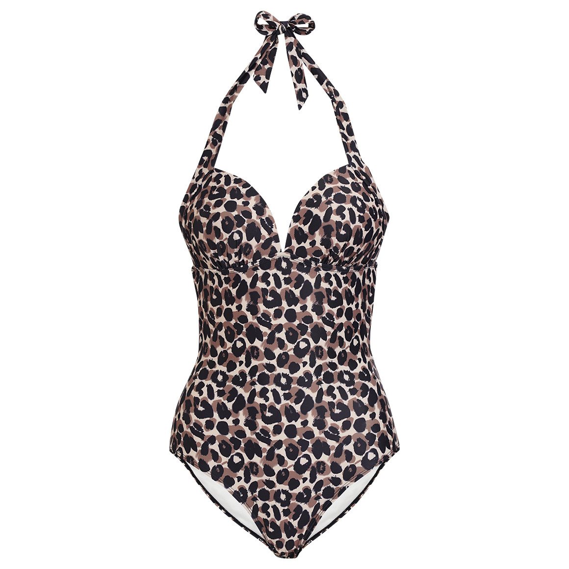 Gina Benotti Damen Badeanzug im Leo-Look beige / braun / schwarz