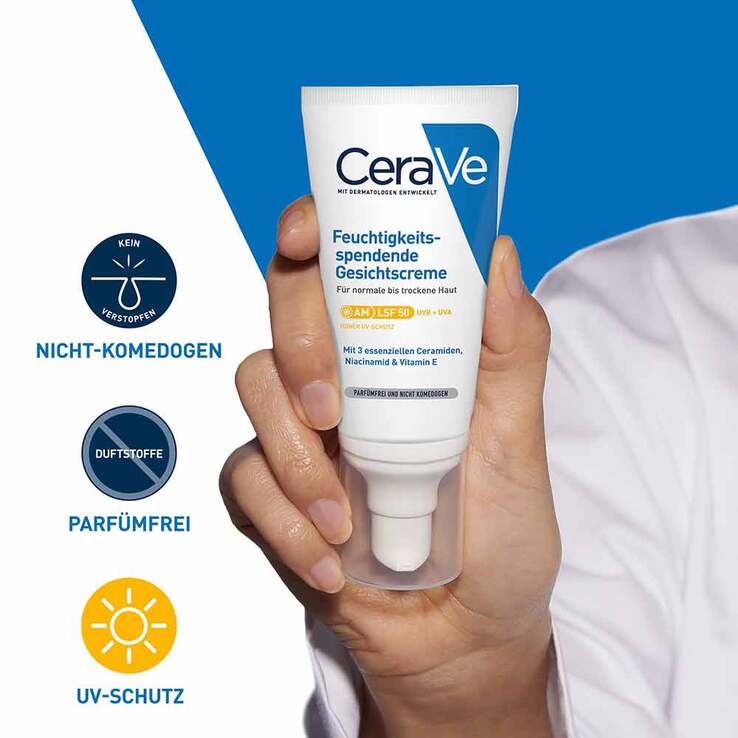 Cerave feuchtigkeitsspendende Gesichtscreme SPF 50, 52 ml