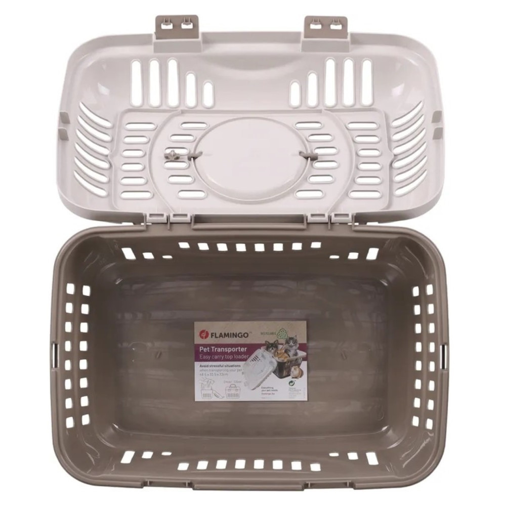 Cage de transport darva taupe 48.5 x 33.5 x 33 cm animaux max 8 kg