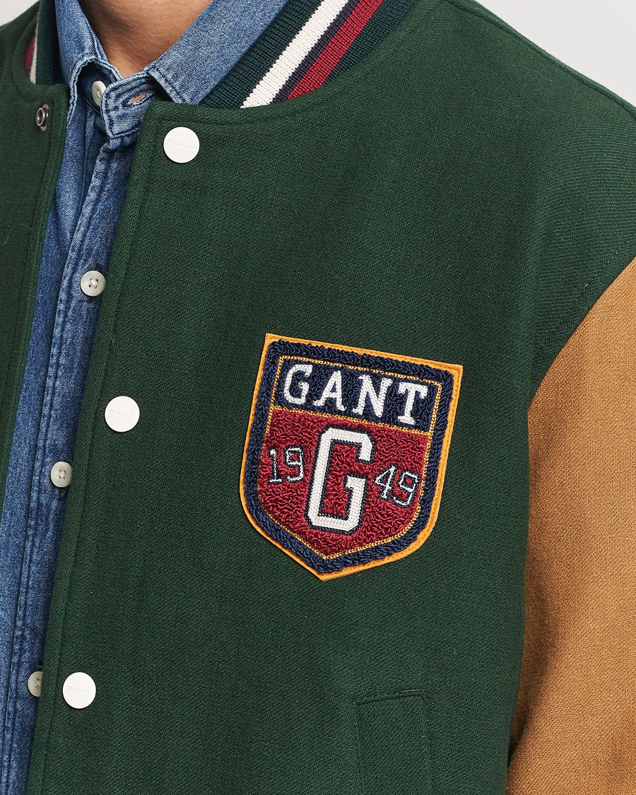 GANT Wool Varisty Jacket Tartan Green