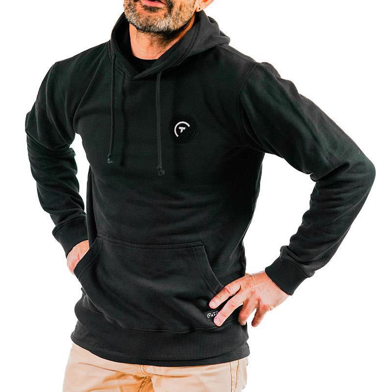 Sweat À Capuche Pêche Personnalisable Sur Vos Traces - Noir