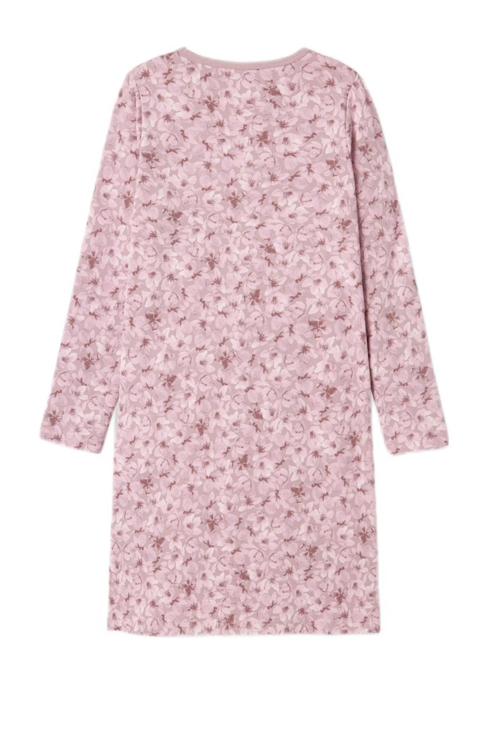 NAME IT gebloemd nachthemd NKFNIGHTGOWN roze/oudroze