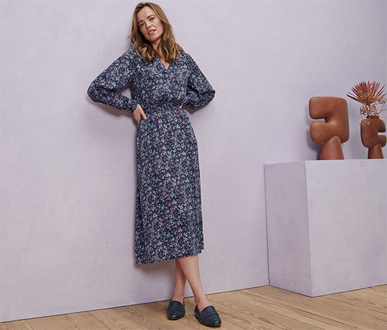 Florales Midi-Kleid