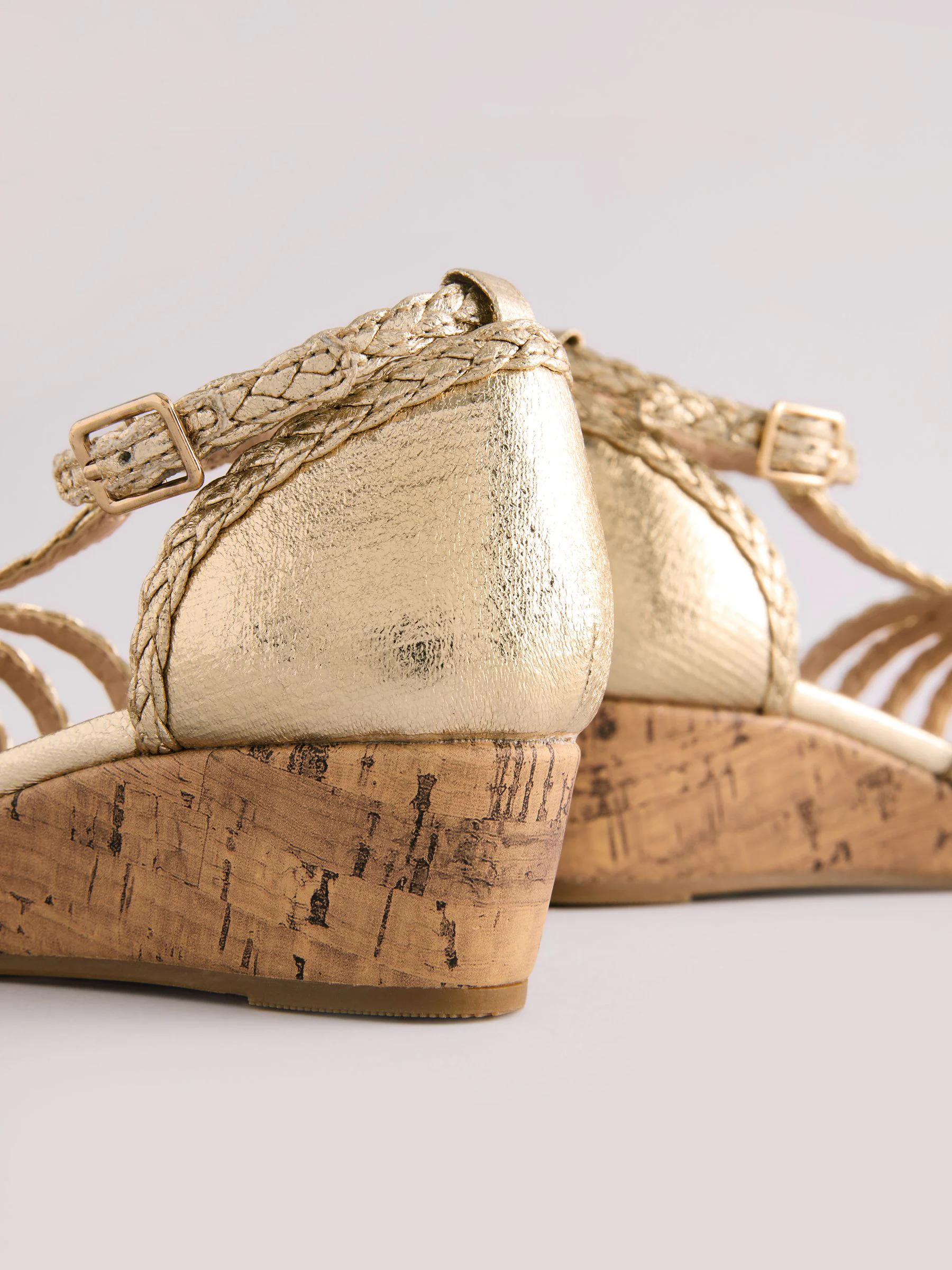 Goud - Heeled Wedge Sandals