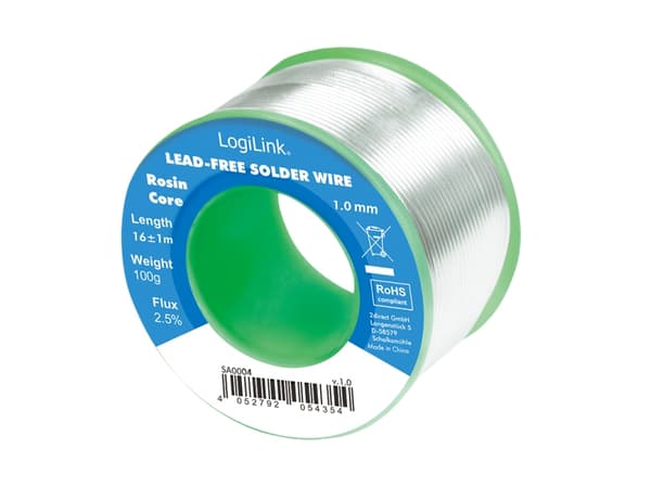 LogiLink SA0004, Loddetråd, Universell, 190 °C, Sølv, Kopper, Boks, 45 mm