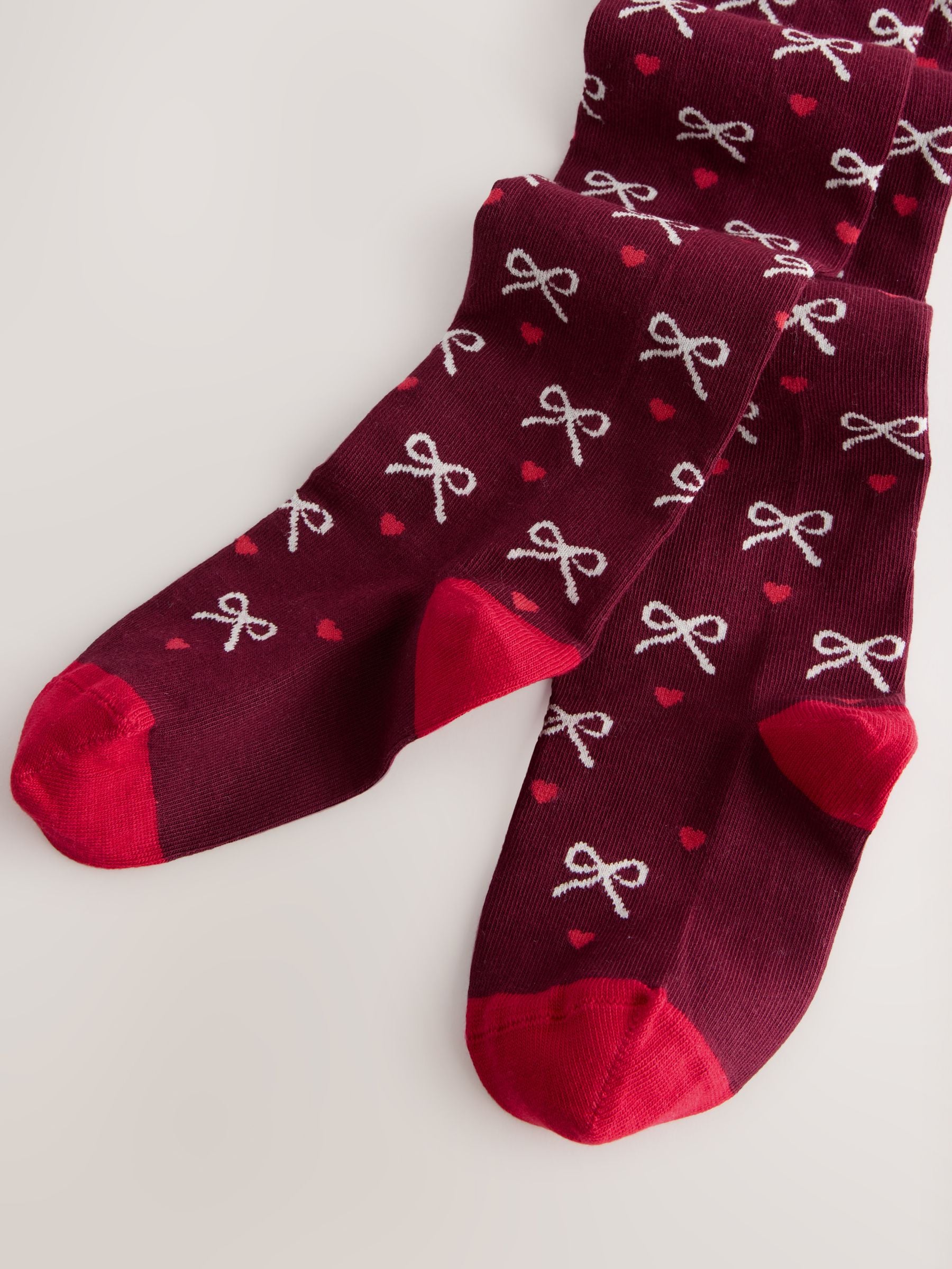 Paarsrood - Cotton Rich Bow Tights