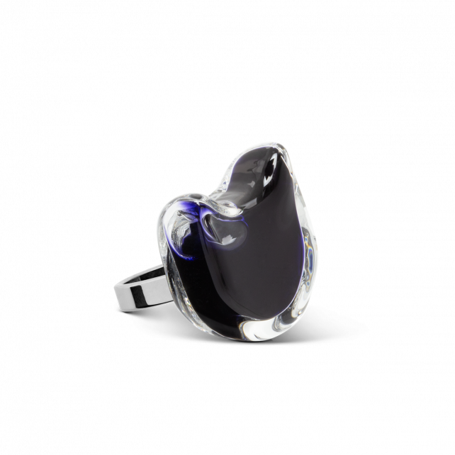 Bague en verre soufflé - Chat Nano Milk