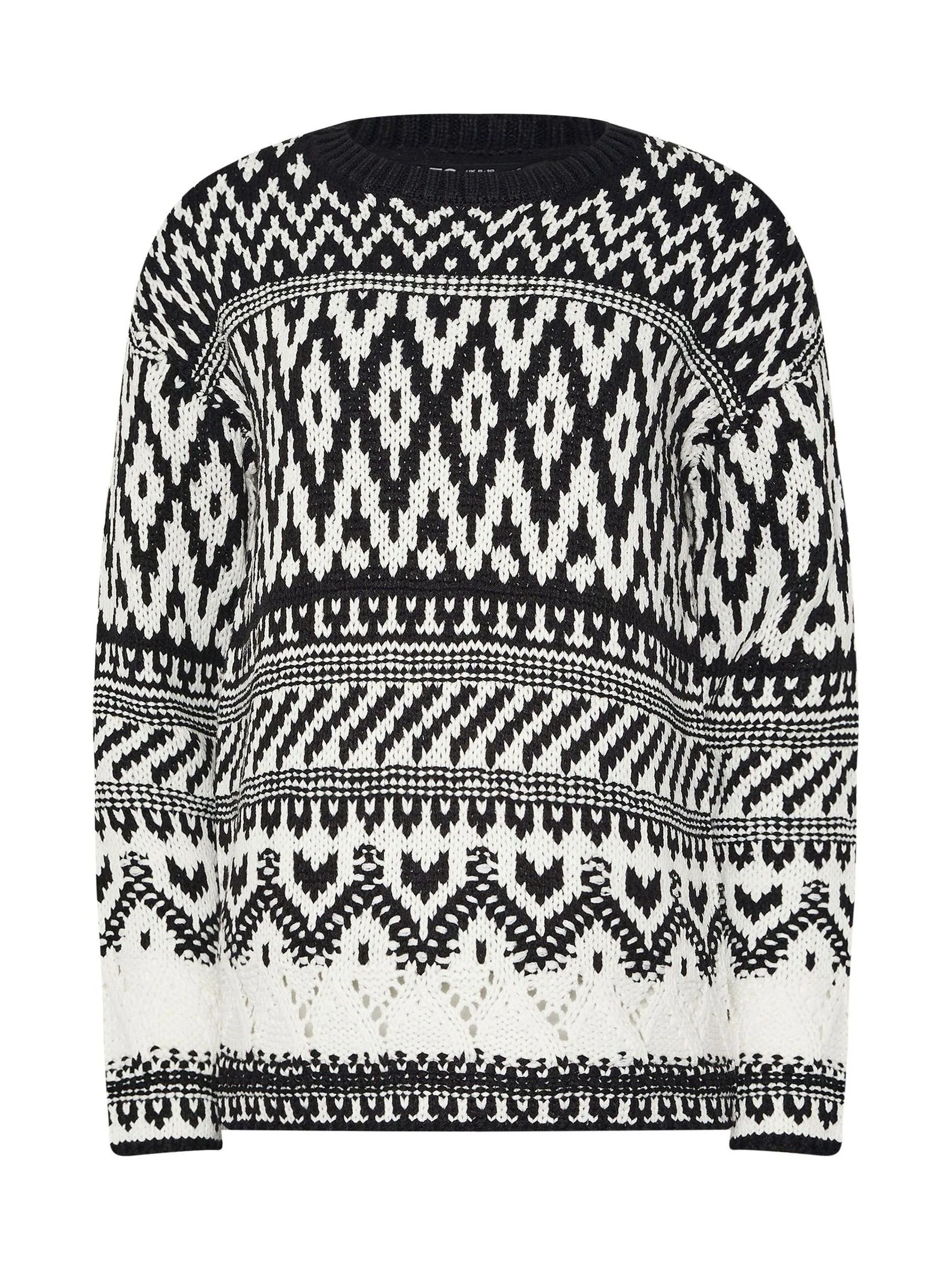 Zwart - Long Tall Sally - Trui met fairislemotief