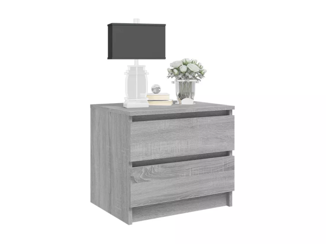 Table de chevet Sonoma gris 50x39x43,5 cm Bois d'ingénierie