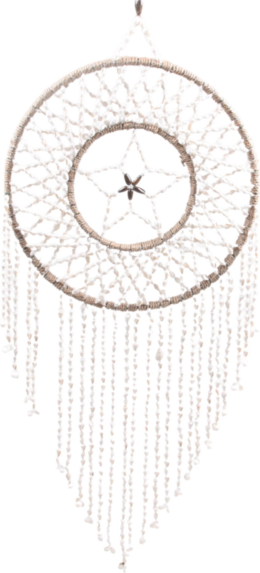 SID tuin wanddecoratie dromenvanger ster crème 30 x 2 x 70 cm
