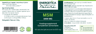 Energetica Natura MSM 1000mg Capsules 60CP