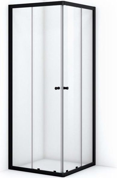 Ruby Allure - Douchecabine - Mat Zwart - 76x76 cm - Helder Glas - Schuifdeur - Vierkant