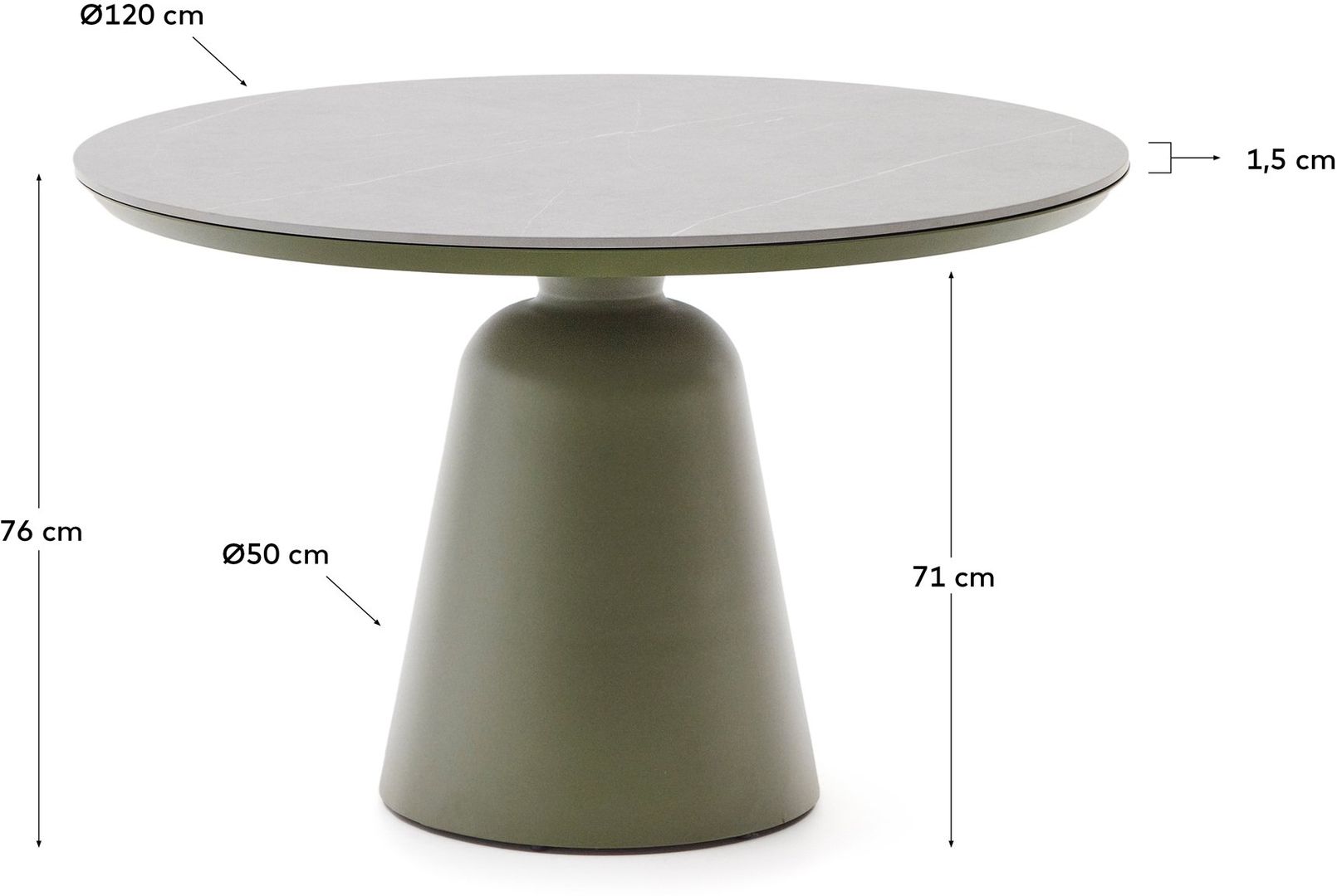 Kave Home   Tudons Ronde Tuintafel