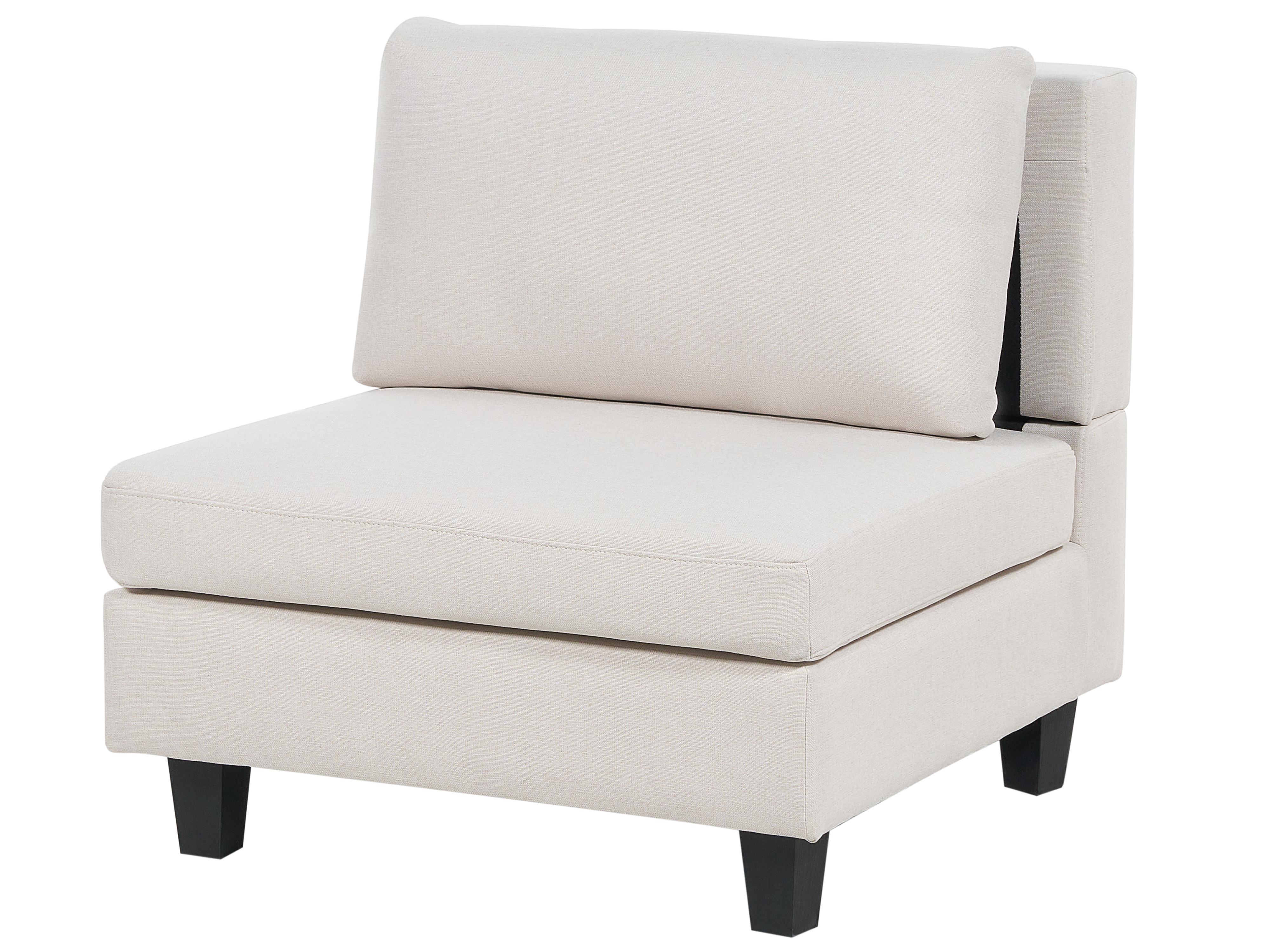Modulaire U-vormige bank 5-zits UNSTAD Stof Lichtbeige met ottomaan